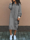 Chic & Cozy™ 2023 Autumn-Winter Hooded Long Dress with Pockets 60% OFF