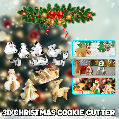 3D Christmas Cookie Cutter (8pcs)