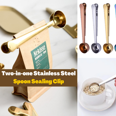 Two in one Stainless Steel Spoon Sealing Clip